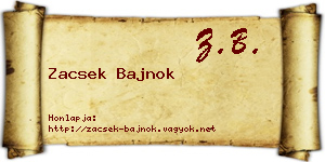 Zacsek Bajnok névjegykártya
